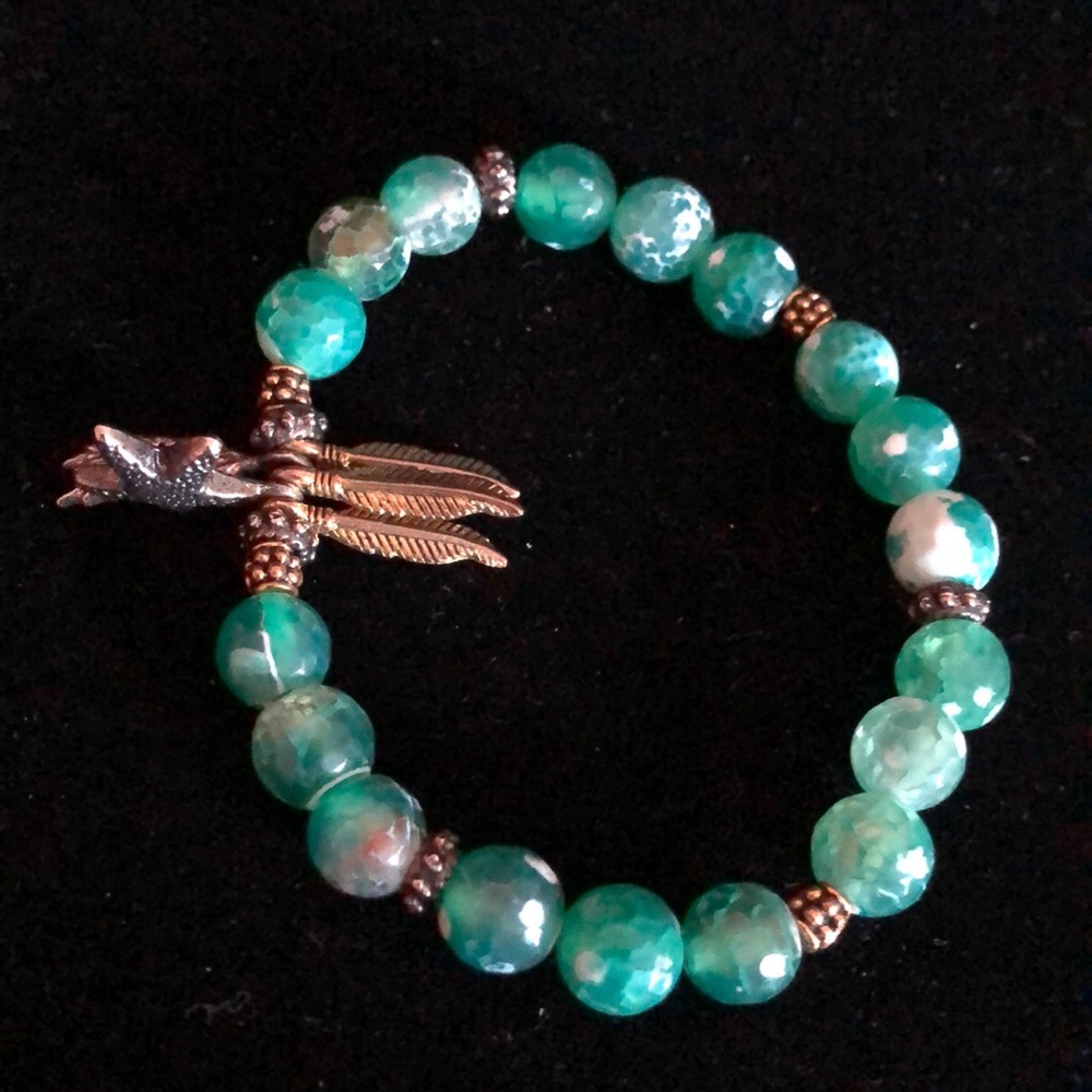 Merx Green Beaded Bracelet.